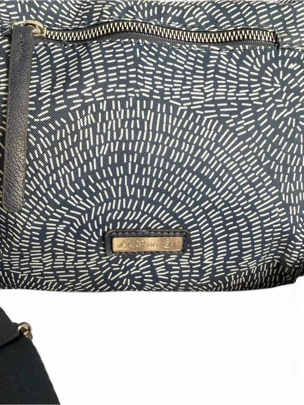 Lily Bloom White/Navy Geometric Print Everyday Crossbody Bag